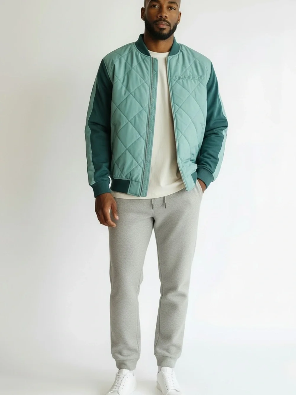 Jordan Remastered Quilted Zip Up Jacket extremely rare color Teal